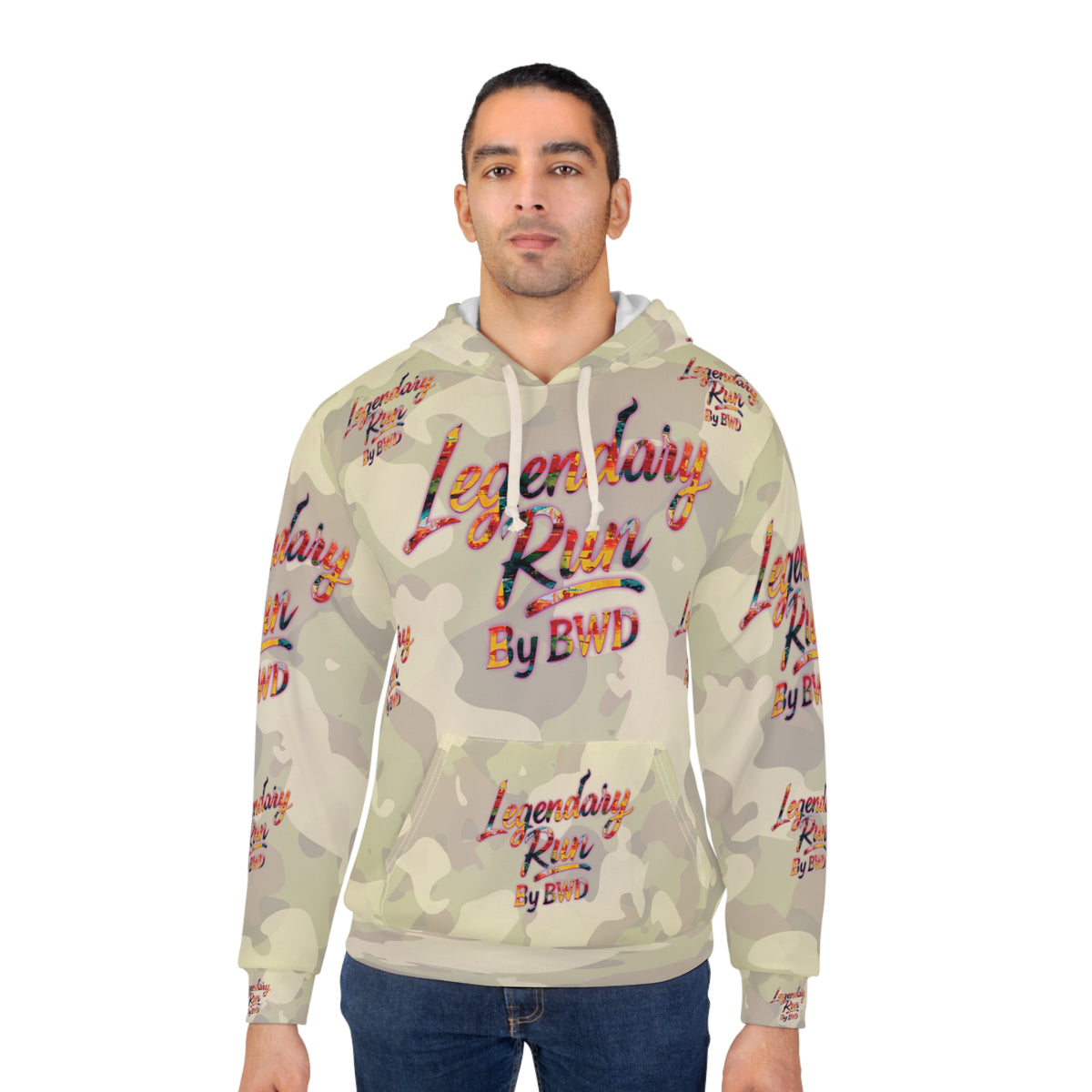Legendary Run All-Over Print Hoodie — Pullover