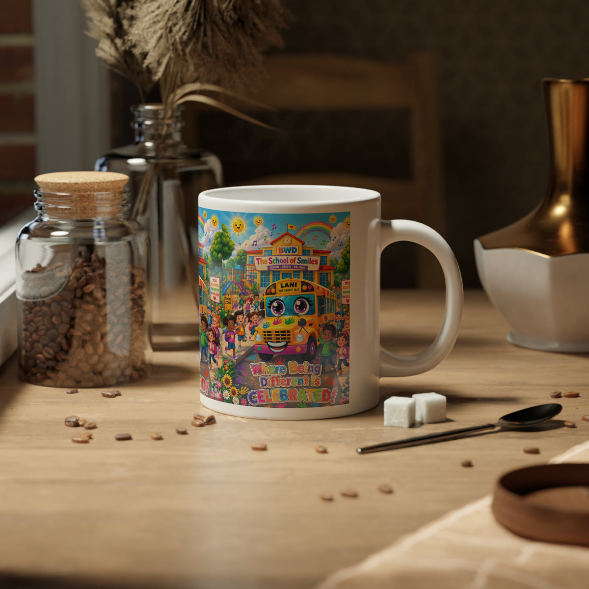 Lani™ Jumbo Mug 20oz – "Where Being Different is CELEBRATED!" Graphic