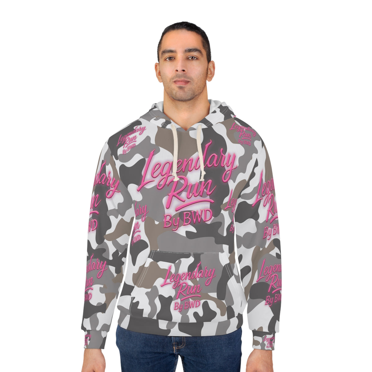 Legendary Run All-Over Print Hoodie — Pullover