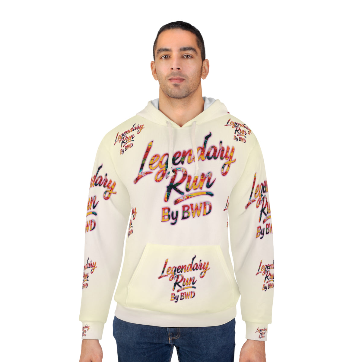 Legendary Run All-Over Print Hoodie — Pullover