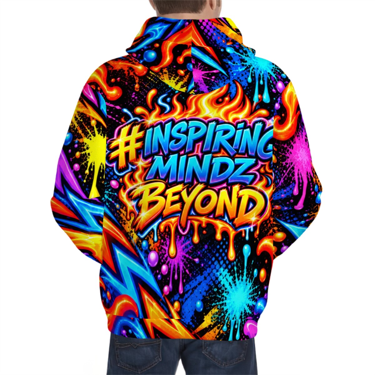 BWD “Inspiring Mindz Beyond™” Men’s AOP Pullover Hoodie — Electric Street Art