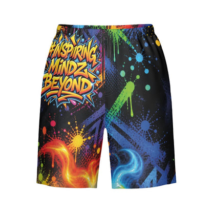 BWD “Inspiring Mindz Beyond” Men’s Beach-to-Street AOP Shorts — Neon Splash