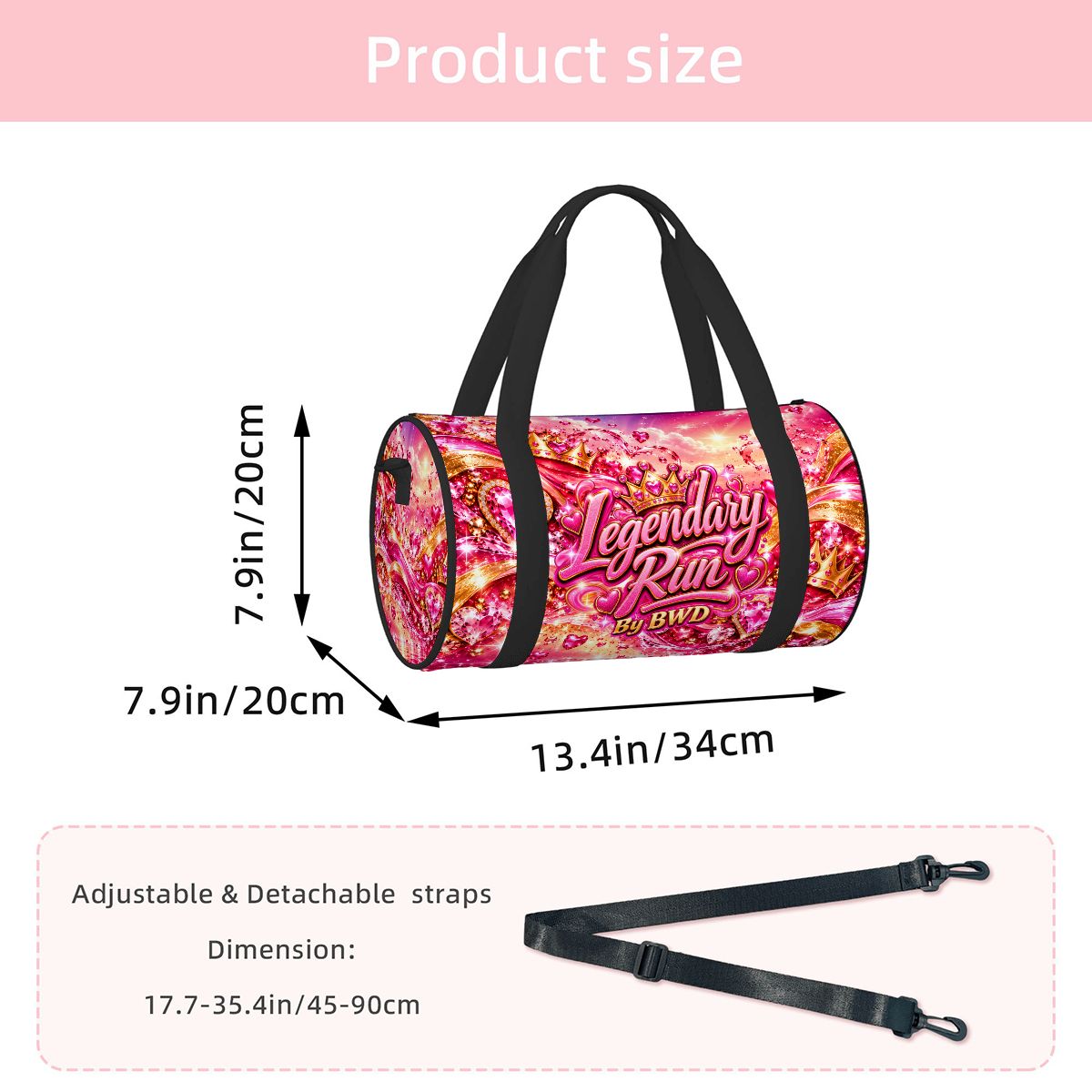 BWD Legendary Run™ AOP Mini Duffle Bag — Pink Royalty