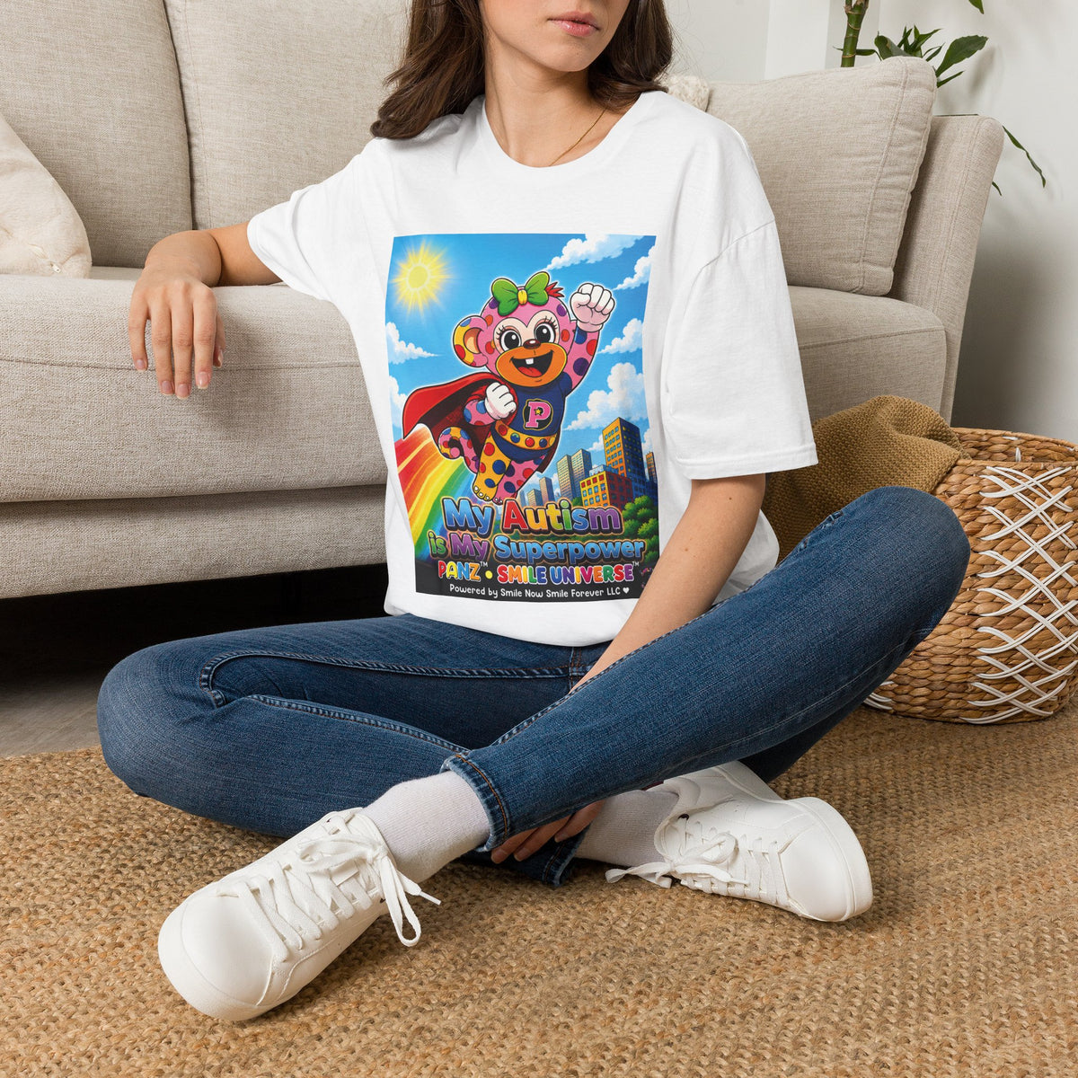 Panz™ Unisex Softstyle T-Shirt – "My Autism is My Superpower" Graphic | Smile Universe Collection
