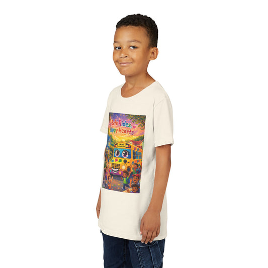 Lani™ Youth Short Sleeve Tee – "Safe Rides, Happy Hearts" Graphic