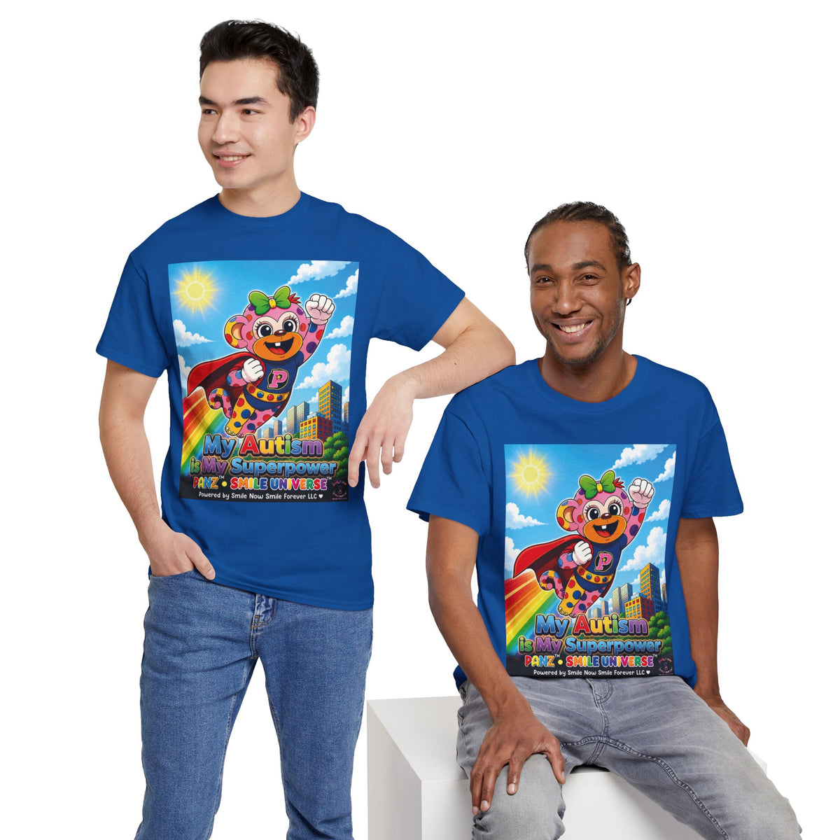 Panz™ Unisex Heavy Cotton™ Tee – "My Autism is My Superpower" Graphic | Smile Universe Collection