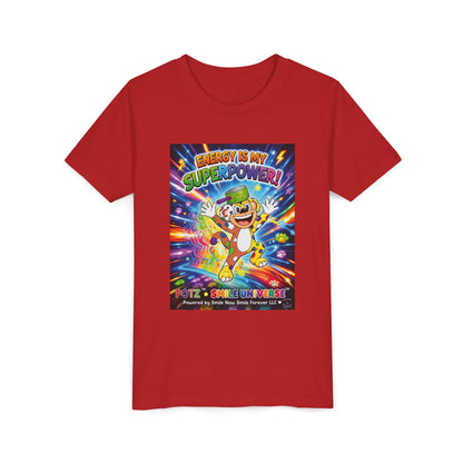 Potz™ Youth Short Sleeve Tee – "Energy is My Superpower!" Graphic Tee | Smile Universe Collection