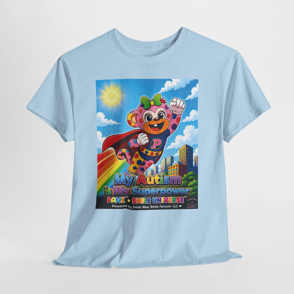 Panz™ Unisex Heavy Cotton™ Tee – "My Autism is My Superpower" Graphic | Smile Universe Collection