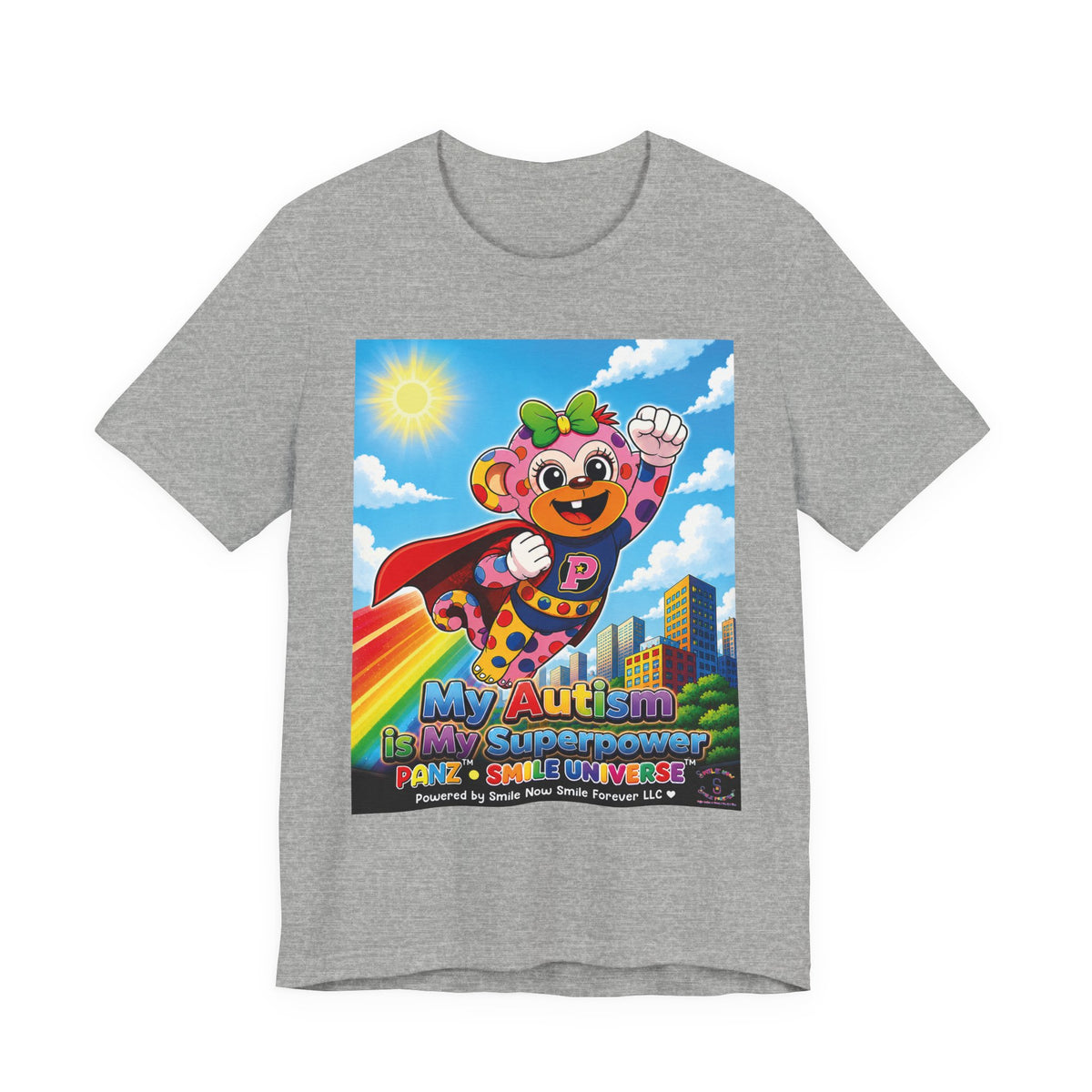 Panz™ Unisex Jersey Short Sleeve Tee – "My Autism is My Superpower" Graphic | Smile Universe Collection