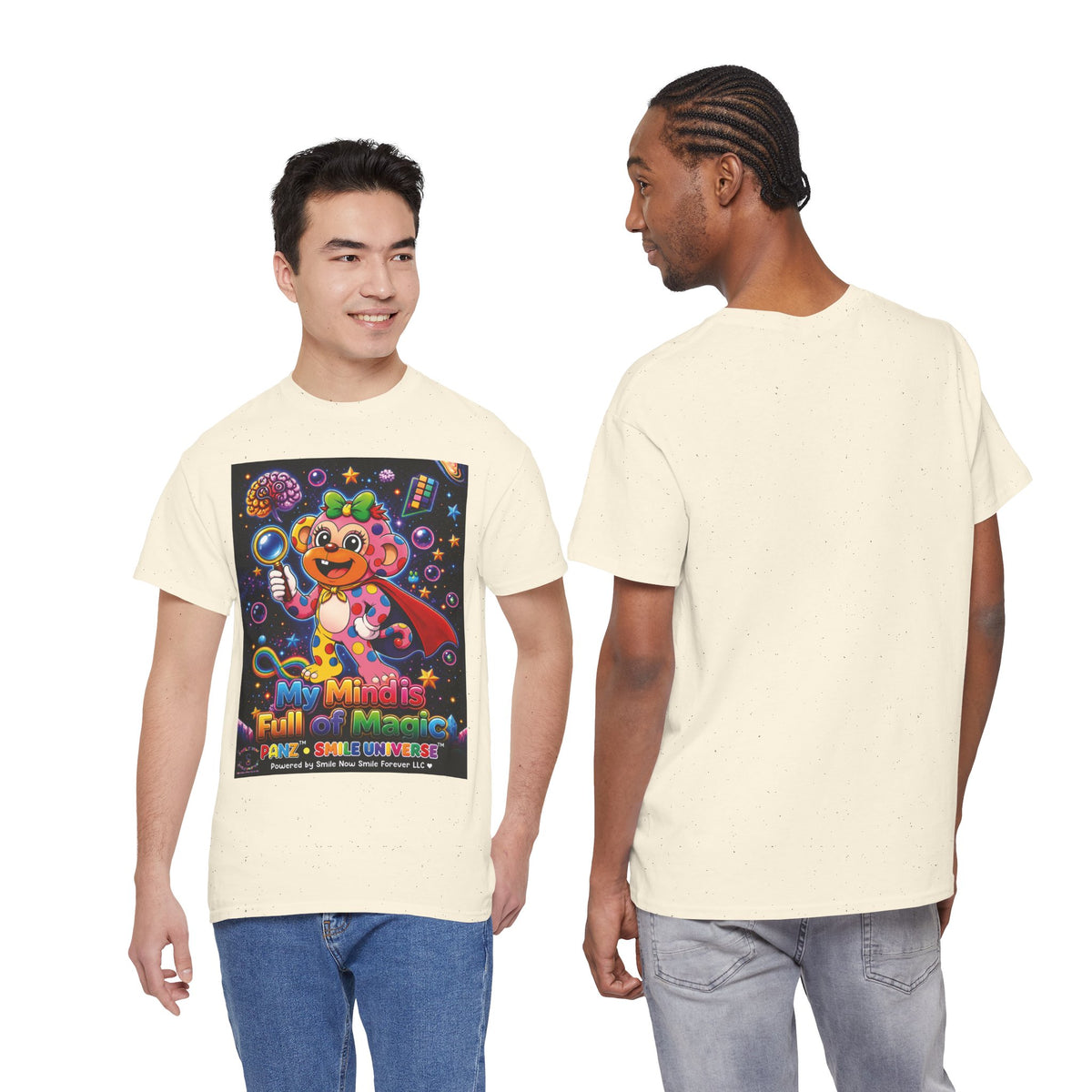 Panz™ Unisex Heavy Cotton™ Tee – "My Mind is Full of Magic" Graphic | Smile Universe Collection