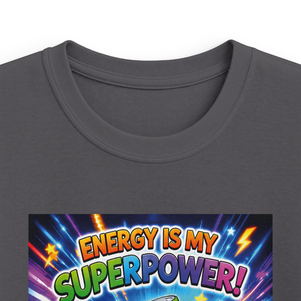 Potz™ Kids Softstyle Tee – "Energy is My Superpower!" Graphic Tee | Smile Universe Collection