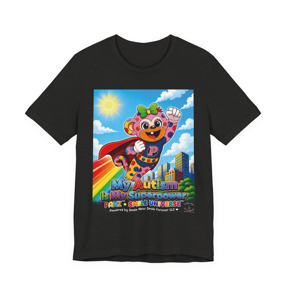 Panz™ Unisex Jersey Short Sleeve Tee – "My Autism is My Superpower" Graphic | Smile Universe Collection