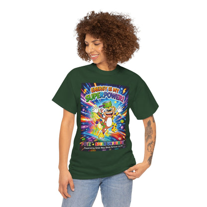 Potz™ Unisex Heavy Cotton™ Tee – "Energy is My Superpower!" Graphic Tee | Smile Universe Collection