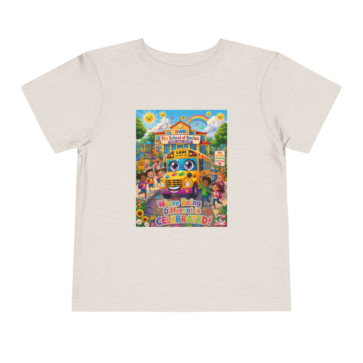 Lani™ Toddler Short Sleeve Tee – "Where Being Different is CELEBRATED!" Graphic Shirt