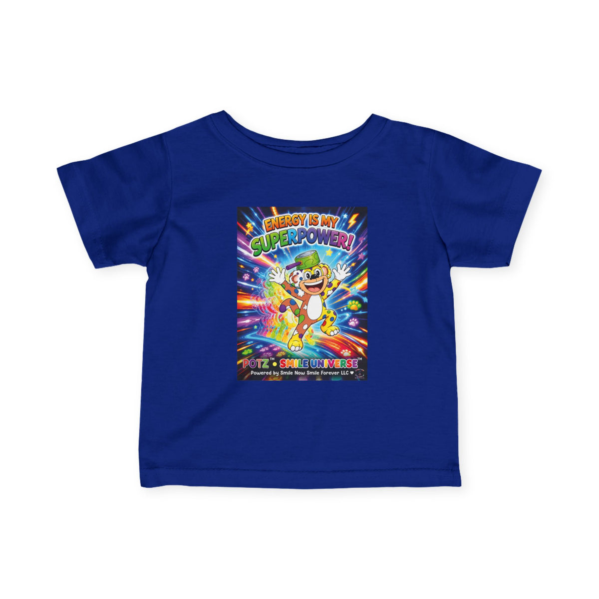 Potz™ Infant Fine Jersey Tee – "Energy is My Superpower!" Graphic Tee | Smile Universe Collection