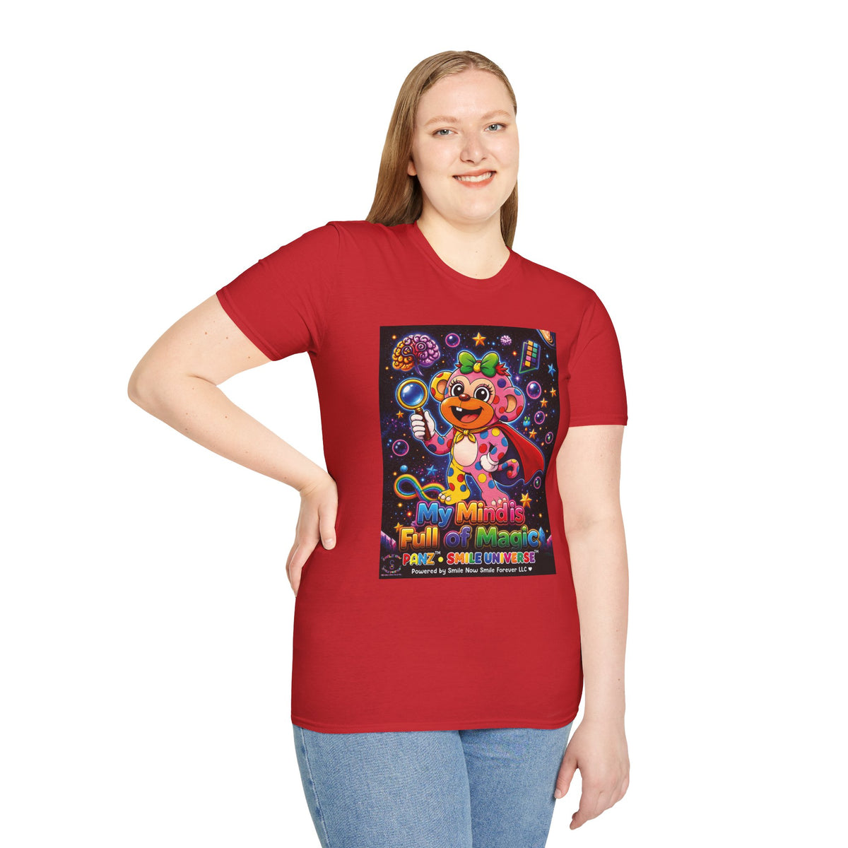 Panz™ Unisex Softstyle T-Shirt – "My Mind is Full of Magic" Graphic | Smile Universe Collection