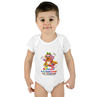Panz™ Infant Baby Rib Bodysuit – "Different is My Superpower" Graphic | Smile Universe Collection