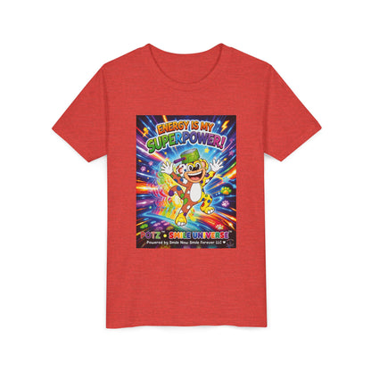 Potz™ Youth Short Sleeve Tee – "Energy is My Superpower!" Graphic Tee | Smile Universe Collection