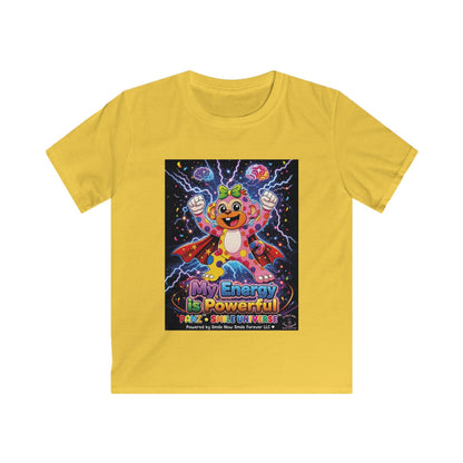 Panz™ Kids Softstyle Tee – "My Energy is Powerful" Graphic Tee | Smile Universe Collection