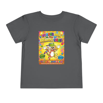 Potz™ Toddler Short Sleeve Tee – "My ADHD Brain is Full of Brilliant Ideas!" Graphic Tee | Smile Universe Collection