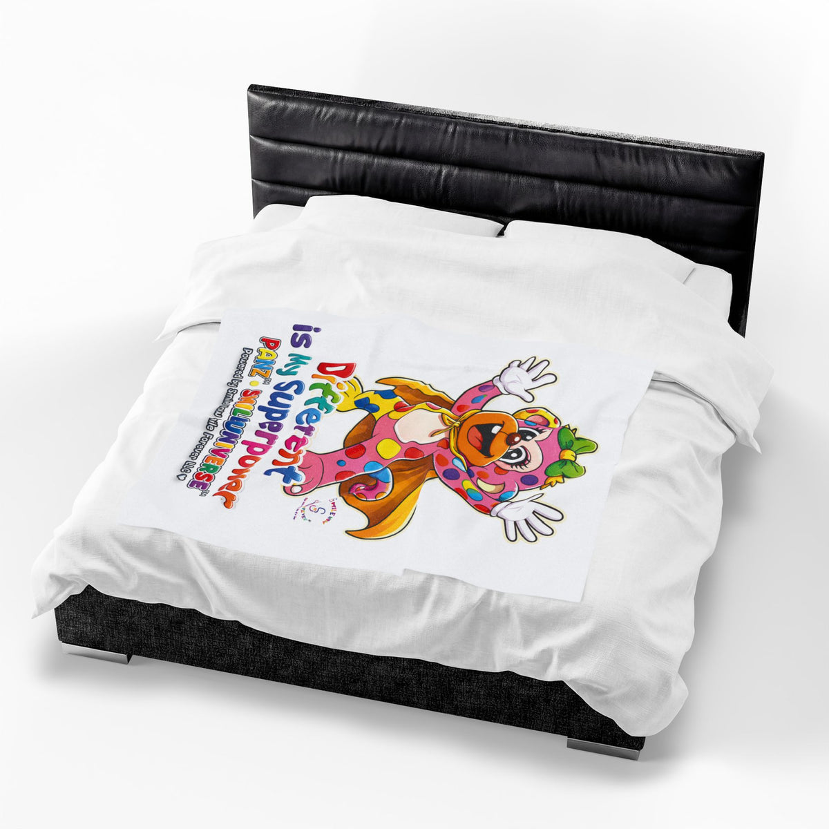 Panz™ Velveteen Plush Blanket – "Different is My Superpower" Graphic | Smile Universe Collection
