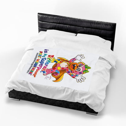 Panz™ Velveteen Plush Blanket – "Different is My Superpower" Graphic | Smile Universe Collection
