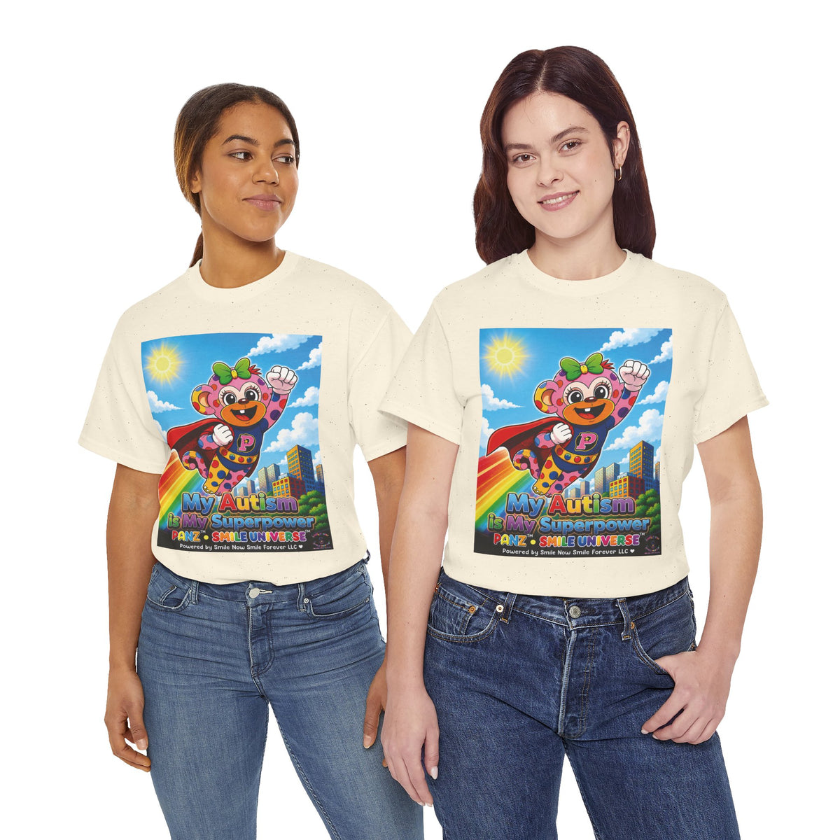 Panz™ Unisex Heavy Cotton™ Tee – "My Autism is My Superpower" Graphic | Smile Universe Collection