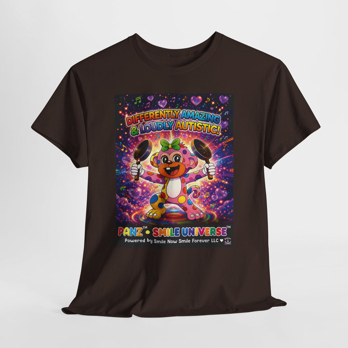 Panz™ Unisex Heavy Cotton™ Tee – "Differently Amazing & Loudly Autistic!" Graphic | Smile Universe Collection