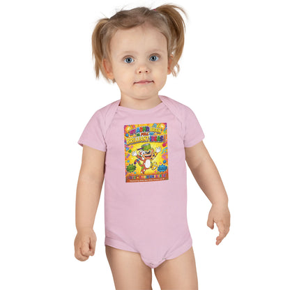 Potz™ Baby Short Sleeve Onesie® – "My ADHD Brain is Full of Brilliant Ideas!" Graphic Bodysuit | Smile Universe Collection