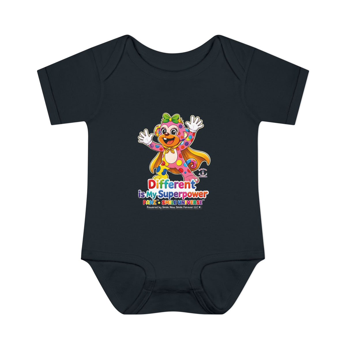 Panz™ Infant Baby Rib Bodysuit – "Different is My Superpower" Graphic | Smile Universe Collection