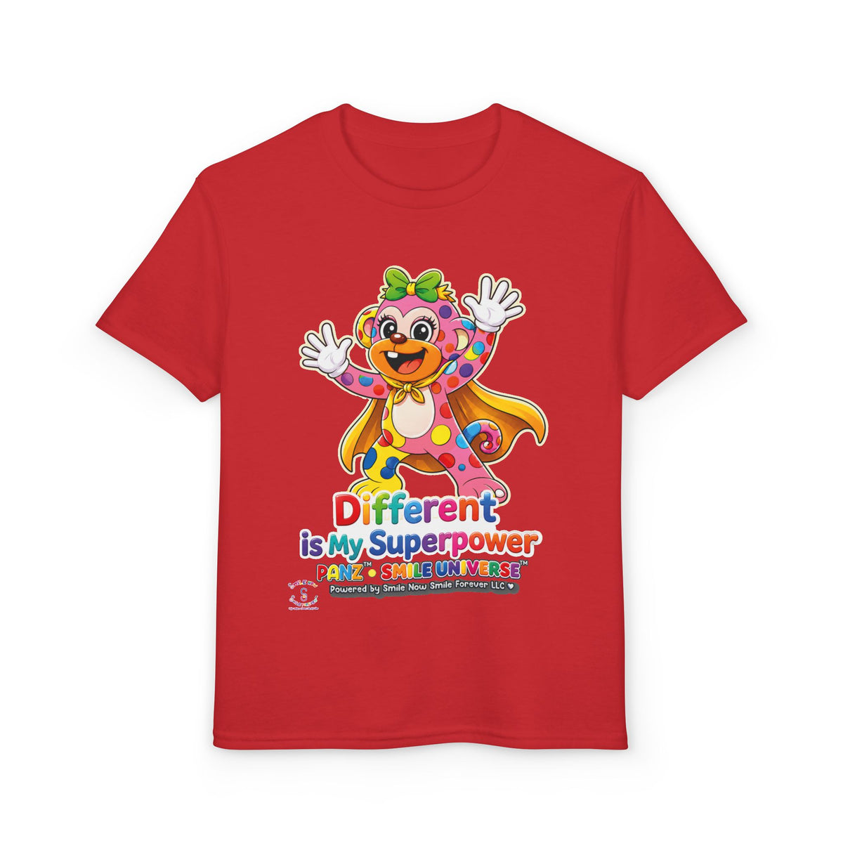 Panz™ Youth DryBlend® T-Shirt – "Different is My Superpower" Graphic | Smile Universe Collection