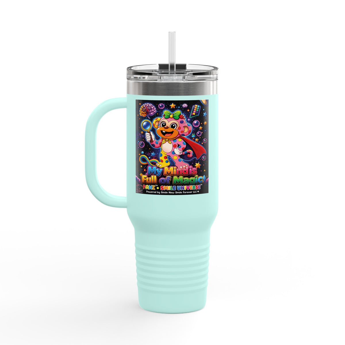 Panz™ 40oz Insulated Travel Mug – "My Mind is Full of Magic" Graphic | Smile Universe Collection