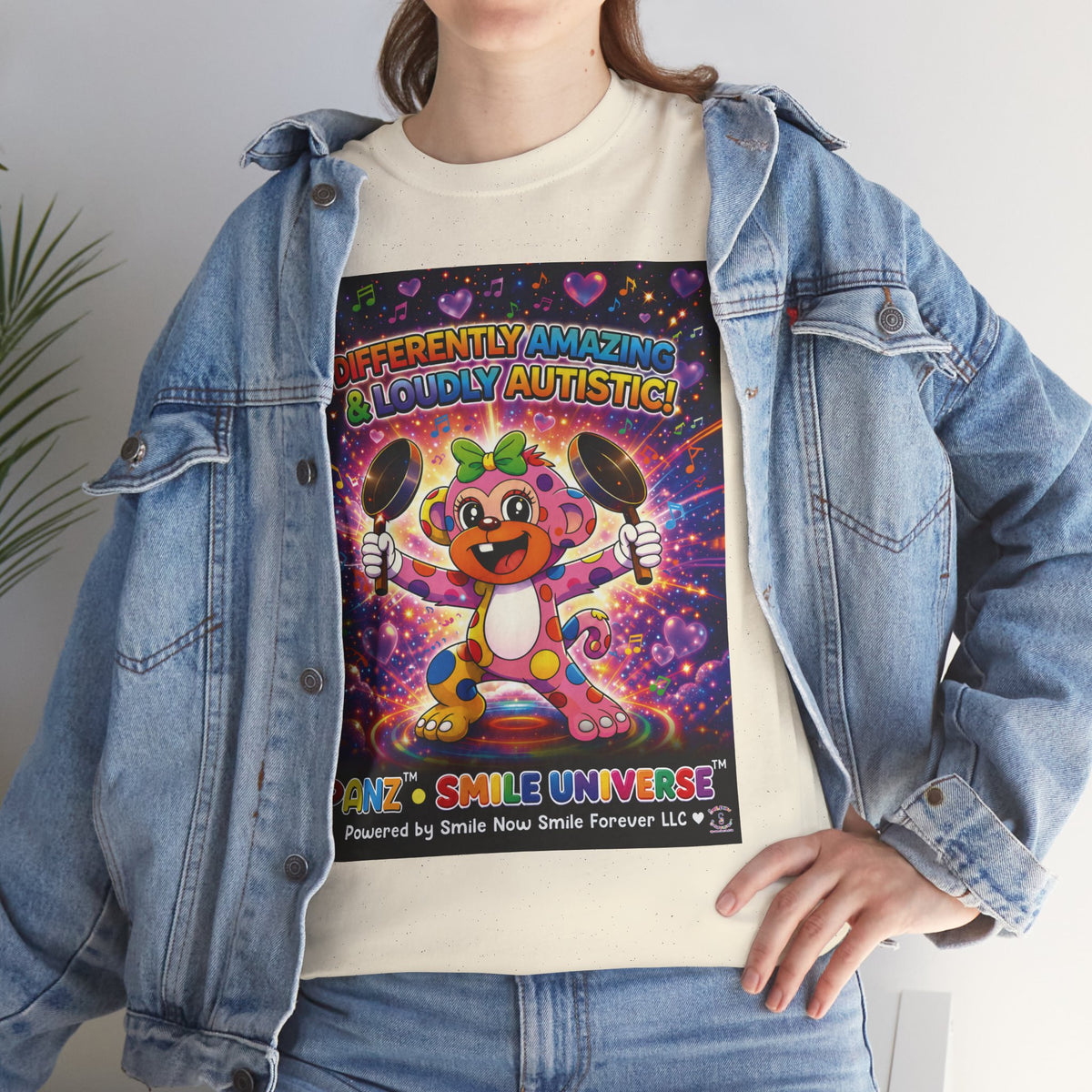 Panz™ Unisex Heavy Cotton™ Tee – "Differently Amazing & Loudly Autistic!" Graphic | Smile Universe Collection