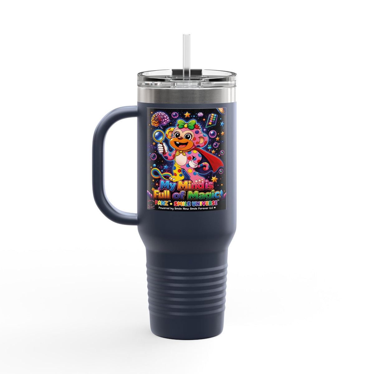 Panz™ 40oz Insulated Travel Mug – "My Mind is Full of Magic" Graphic | Smile Universe Collection
