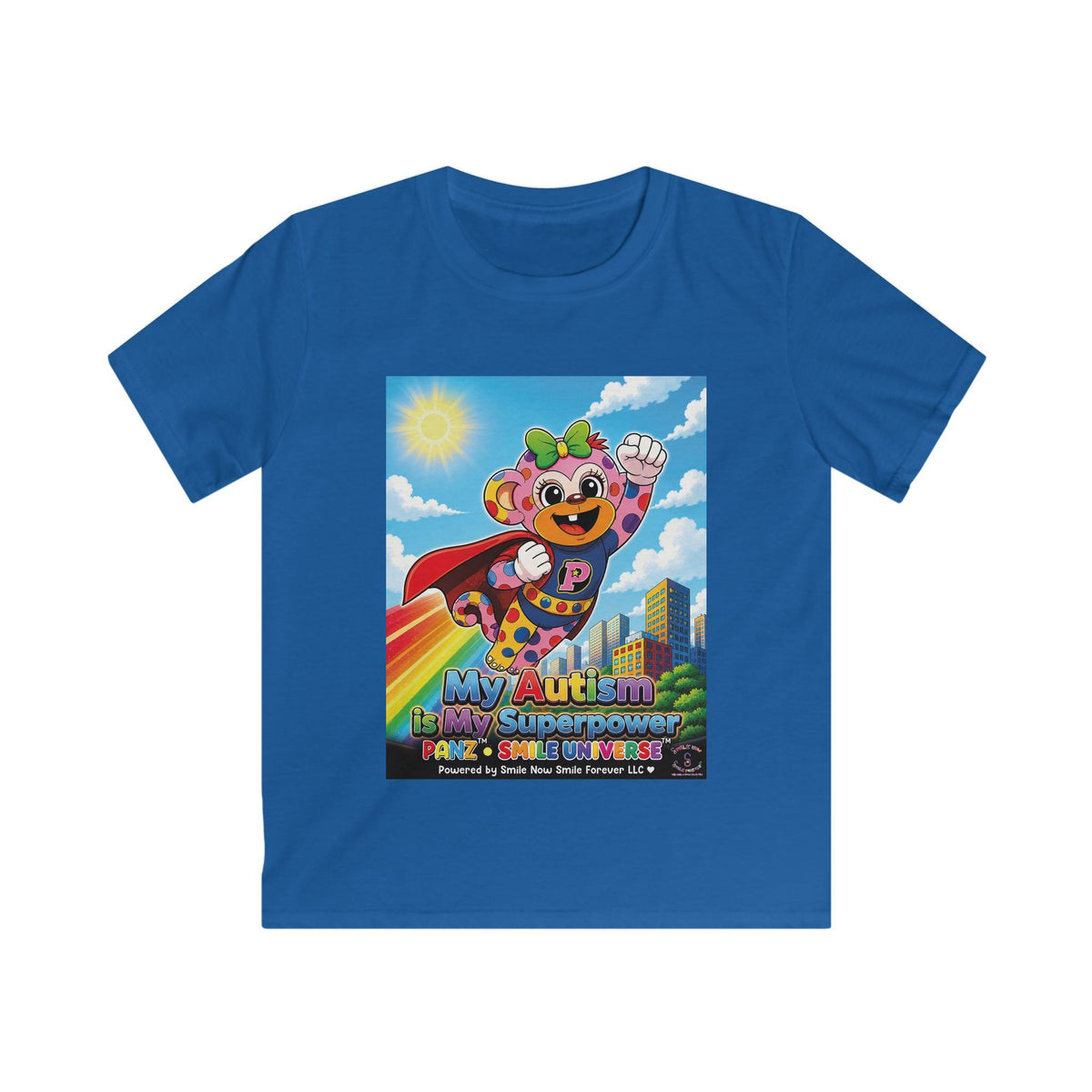 Panz™ Kids Softstyle Tee – "My Autism is My Superpower" Graphic | Smile Universe Collection