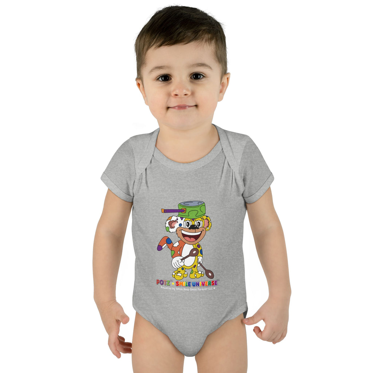 Potz™ Infant Baby Rib Bodysuit – Playful Chef Graphic Onesie | Smile Universe Collection