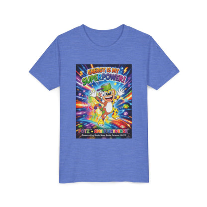 Potz™ Youth Short Sleeve Tee – "Energy is My Superpower!" Graphic Tee | Smile Universe Collection