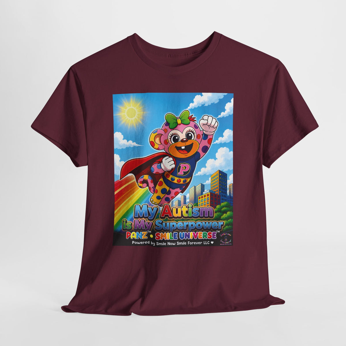 Panz™ Unisex Heavy Cotton™ Tee – "My Autism is My Superpower" Graphic | Smile Universe Collection