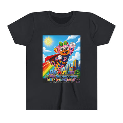 Panz™ Youth Short Sleeve Tee – "My Autism is My Superpower" Graphic | Smile Universe Collection
