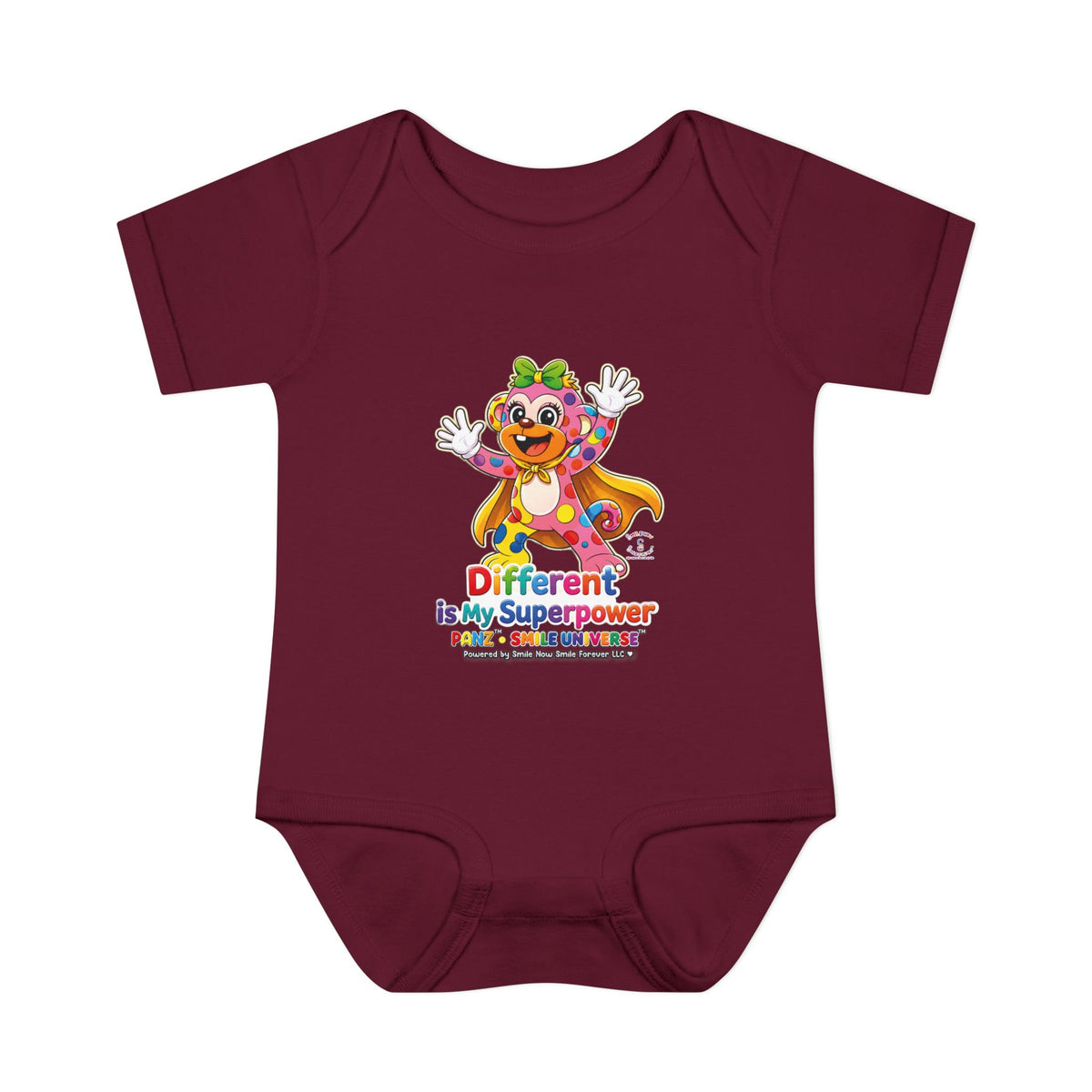 Panz™ Infant Baby Rib Bodysuit – "Different is My Superpower" Graphic | Smile Universe Collection