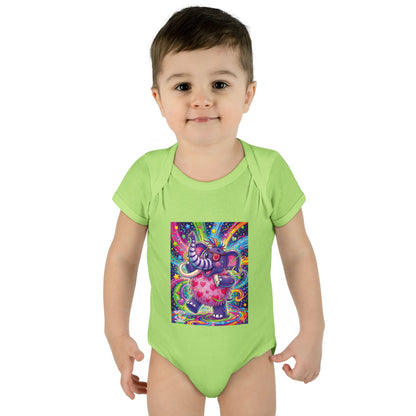 Piklez™ Infant Baby Rib Bodysuit – "Born to Celebrate!" Graphic | Smile Universe Collection