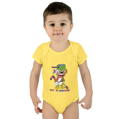 Potz™ Infant Baby Rib Bodysuit – Playful Chef Graphic Onesie | Smile Universe Collection