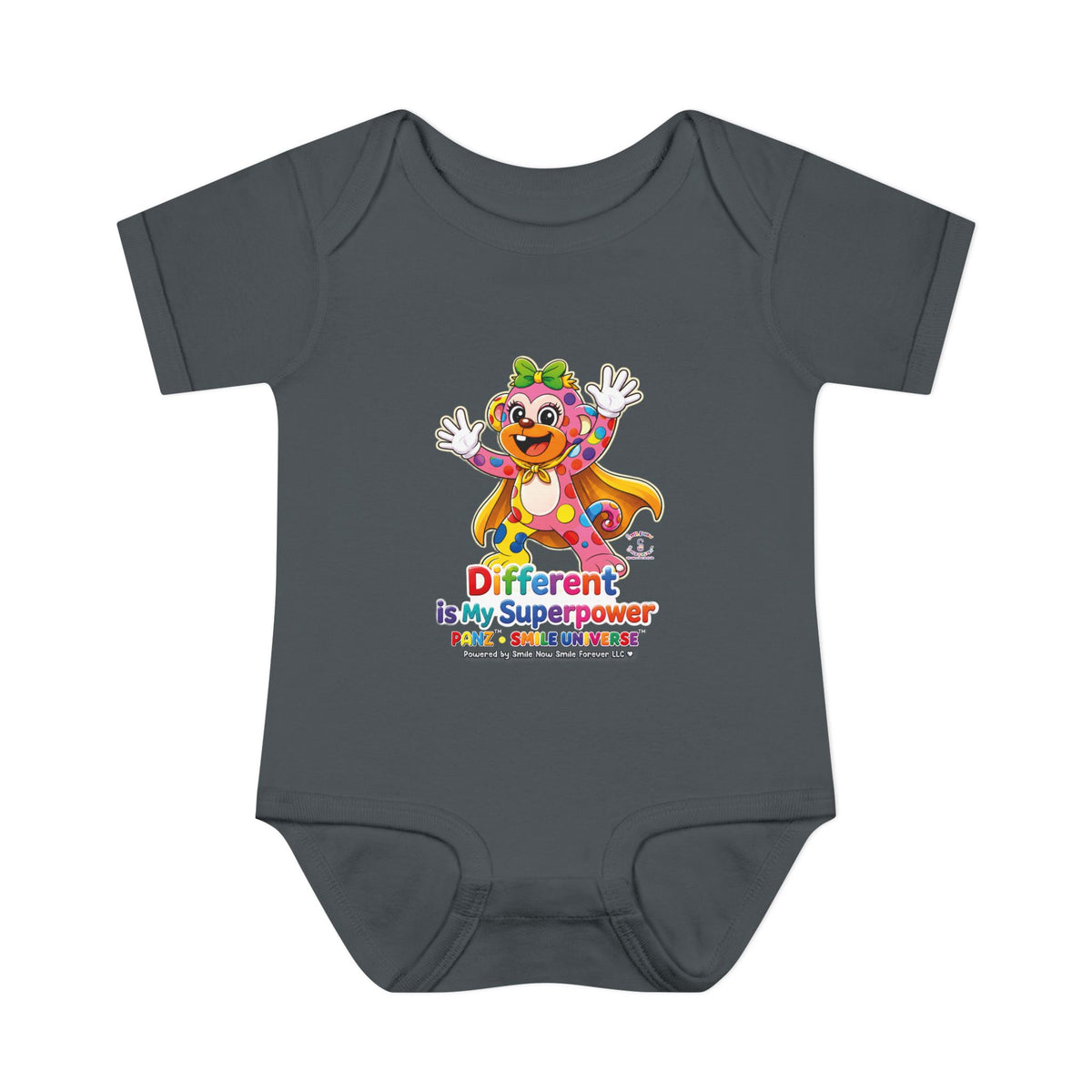 Panz™ Infant Baby Rib Bodysuit – "Different is My Superpower" Graphic | Smile Universe Collection