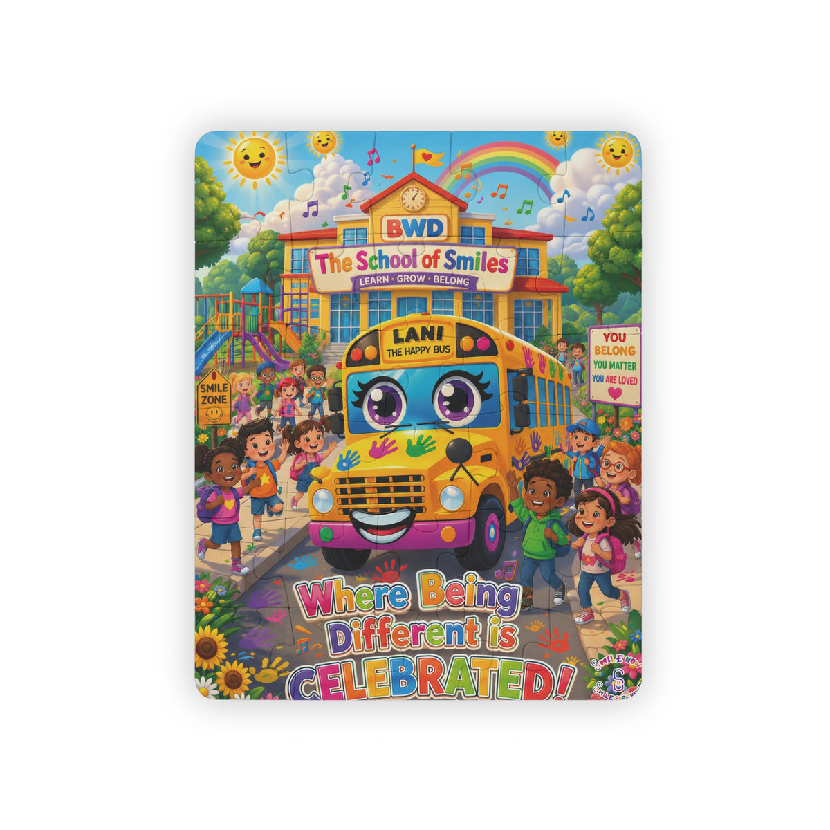 Lani™ Kids' Puzzle, 30-Piece – "Where Being Different is CELEBRATED!" Graphic