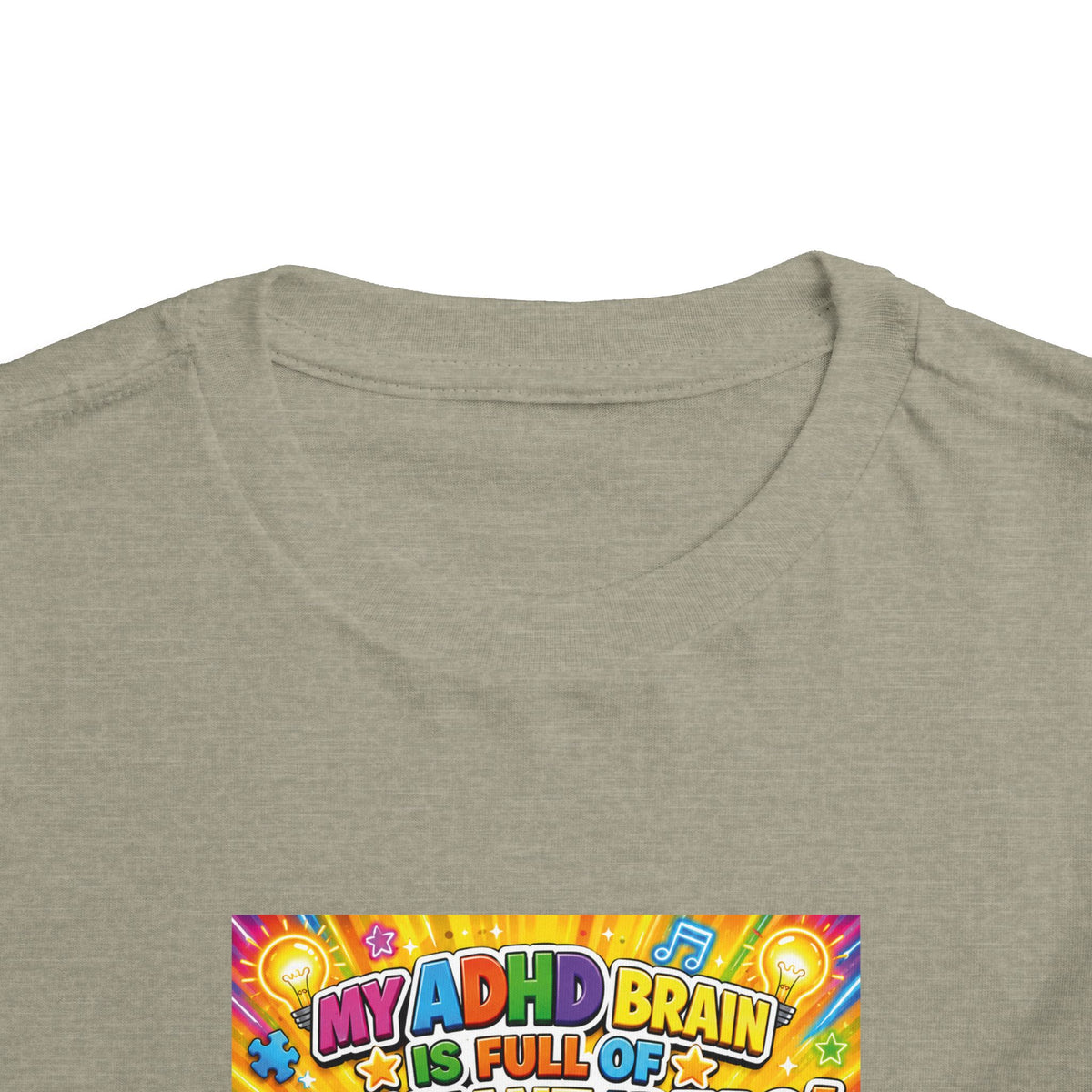 Potz™ Toddler Short Sleeve Tee – "My ADHD Brain is Full of Brilliant Ideas!" Graphic Tee | Smile Universe Collection