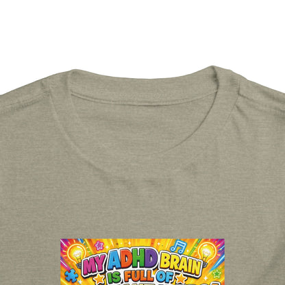 Potz™ Toddler Short Sleeve Tee – "My ADHD Brain is Full of Brilliant Ideas!" Graphic Tee | Smile Universe Collection