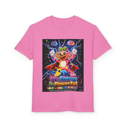 Panz™ Youth DryBlend® T-Shirt – "My Energy is Powerful" Graphic Tee | Smile Universe Collection