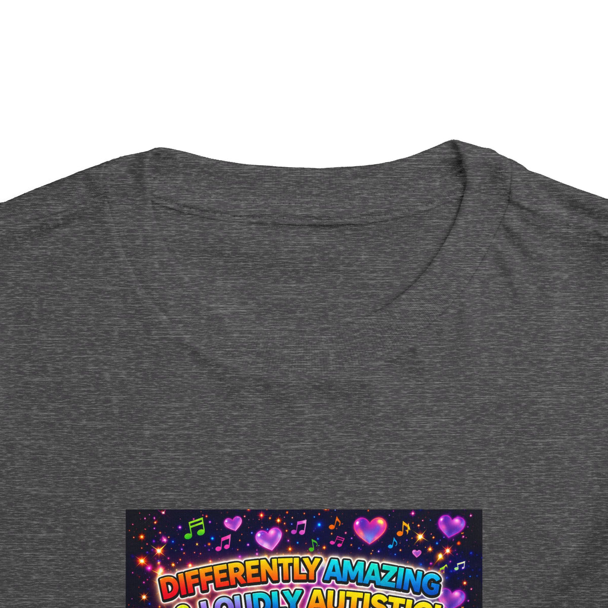 Panz™ Toddler Short Sleeve Tee – "Differently Amazing & Loudly Autistic!" Graphic | Smile Universe Collection