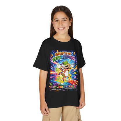 Potz™ Youth DryBlend® T-Shirt – "Energy is My Superpower!" Graphic Tee | Smile Universe Collection