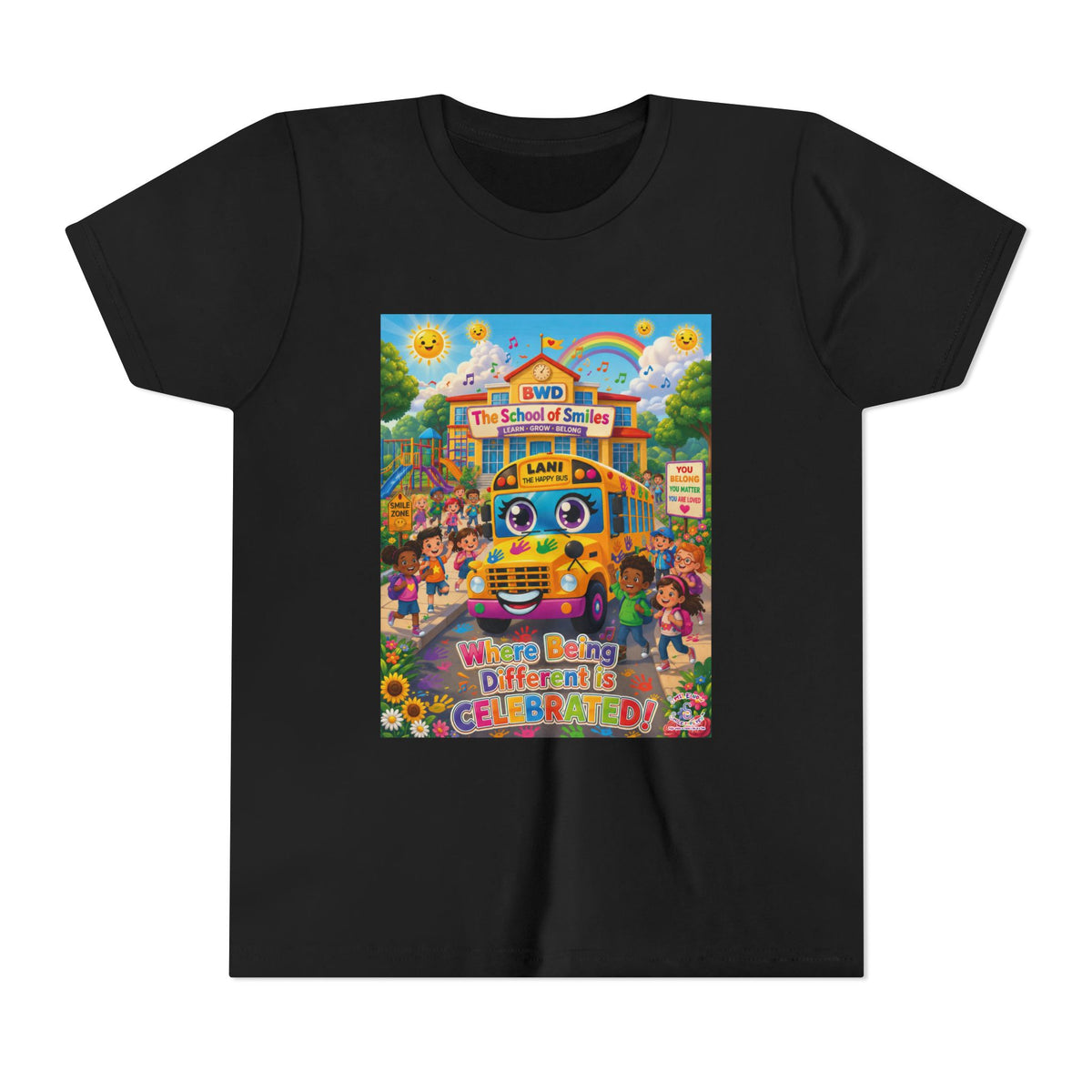 Lani™ Youth Short Sleeve Tee – "Where Being Different is CELEBRATED!" Graphic Shirt